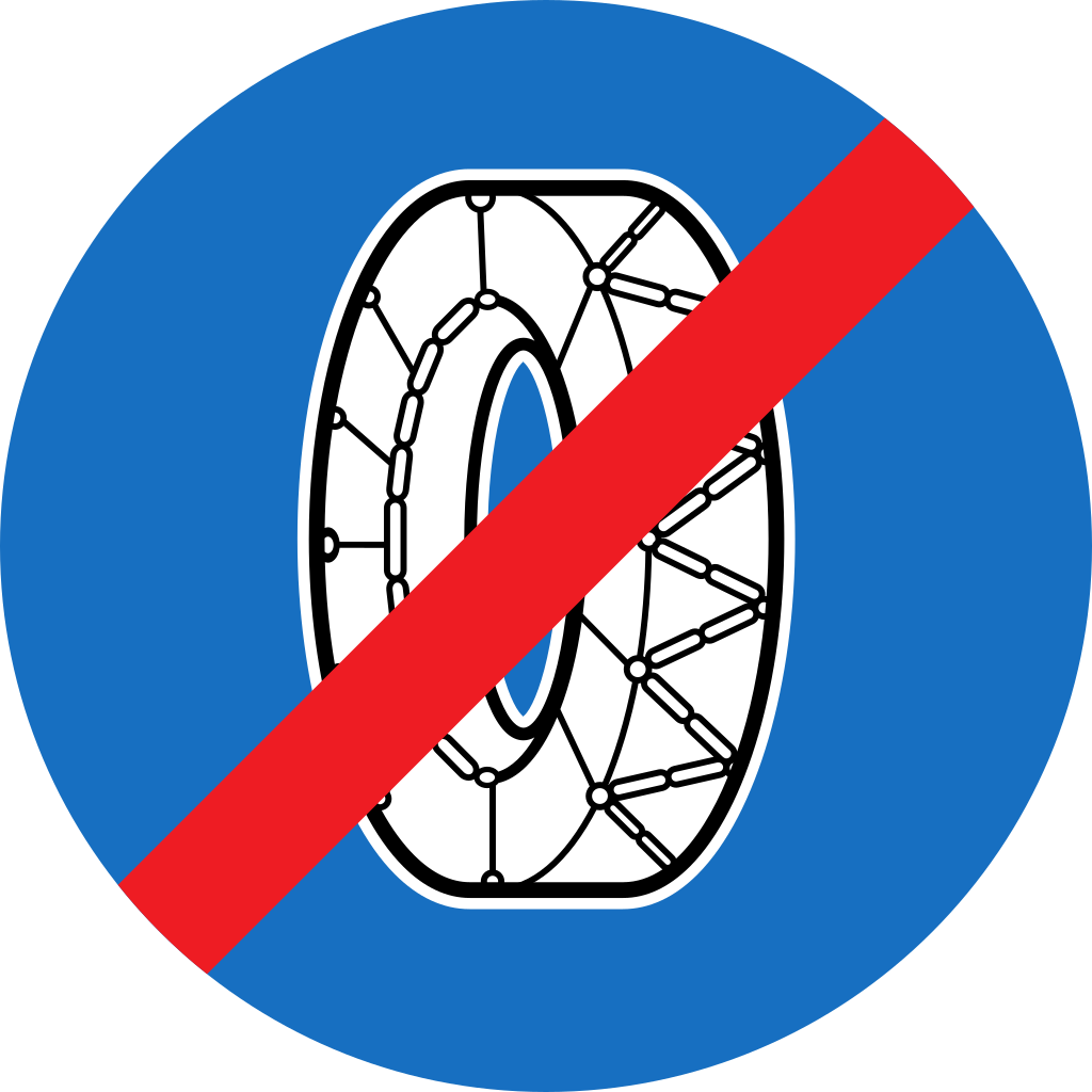 4.9.2. "End of compulsory use of anti-skid chains"